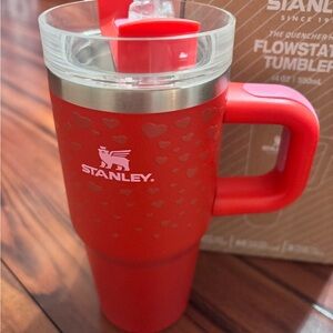 Stanley Ruby Red Hearts Flowstate Tumbler 14oz